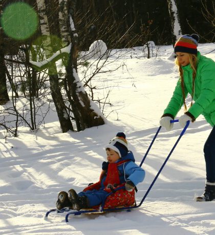 Patenkind-Patentante-Schnee